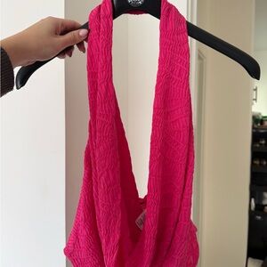 Pink Cowl Neck Top